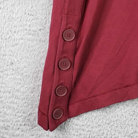Chicos Shirt Ultimate Tee Size 3 US XL Red Long Sleeve Stretch Knit Button - Picture 4 of 10